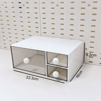 Clear Desktop Storage Box with Drawer, Large Capacity Organizer for Stationery, Cosmetics, and Books