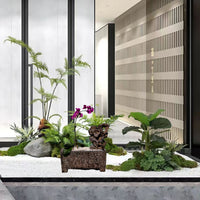 Outdoor Garden Artificial Stone Pedestal Planter Base for Villa Balcony Decor