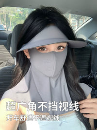 UV Protection Full Face Mask with Neck Flap and Hat for Cycling and Sun Protection