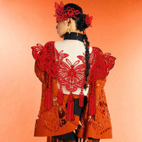New Chinese Style Intangible Cultural Heritage Paper-Cut Cloud Shoulder Headpiece for Kids' Photoshoots and Stage Performances