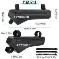 Bicycle Frame Bag Waterproof Front Tube Pouch for Mountain Road Bikes