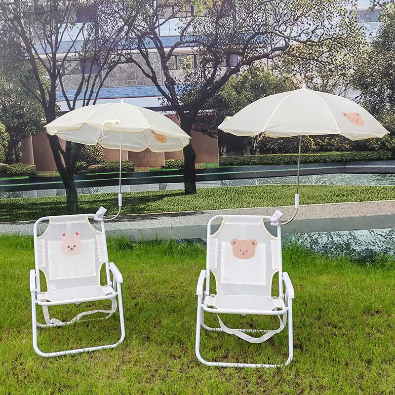 Kids Outdoor Beach Chair with Umbrella, Portable Folding Chair for Seaside Photography