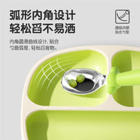 Baby Silicone Divided Plate, Food Grade Training Feeding Bowl for Infants and Toddlers, One-Piece Design