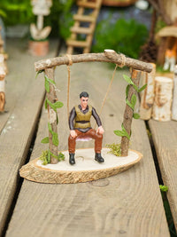 Miniature Garden Ornaments Outdoor Birdhouse Arch Swing Table Chair Fence Decor