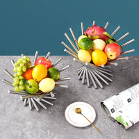 Rotating Stainless Steel Fruit Basket for Tabletop Display