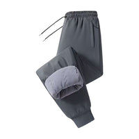 Men's Thermal Cotton Pants, High Waist, Plus Size, Casual Trousers for Autumn/Winter