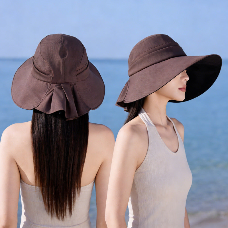 Women's UV Protection Sun Hat with Cooling Shawl and Wide Brim