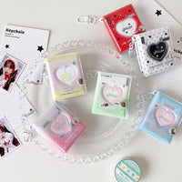 Korean Style Gradient Heart Hollow Mini Photo Album Keychain for ID Photos and Stickers