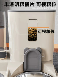 Automatic Pet Feeder with Water Dispenser and Stainless Steel Double Bowls for Cats and Dogs