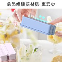 Meelyhome Food-Grade Silicone Ice Cube Tray with Lid for Homemade Ice Cubes, Long Strip Ice Mold for Freezer