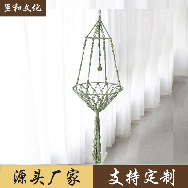 Woven Balcony Hanging Cat Hammock Bed, Detachable and Washable, All Seasons, Scratch-Resistant