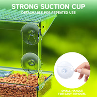 Window Bird Feeder with Strong Suction Cups, Transparent Outdoor Bird House for Small Birds
