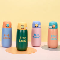 Cartoon 304 Stainless Steel Double-Layer Kids Insulated Water Bottle with Handle