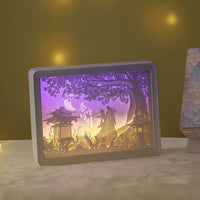 Creative 3D Paper Carving LED Night Light with Mirror, DIY Material Kit for Valentine's Day, Birthdays, and Gifts