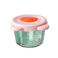 Baby Food Storage Container Set, Glass Bowl with Silicone Lid, Freezer Safe, Microwave Safe, Portable and Airtight