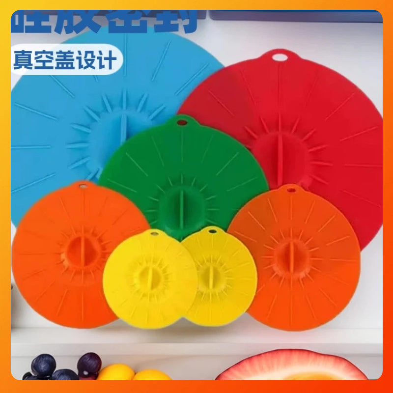 Reusable Silicone Food Covers Set - Vacuum Seal Lids for Bowls & Containers