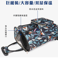 Foldable Rolling Shopping Cart with Wheels, Portable Grocery Utility Cart with Large Capacity Bag