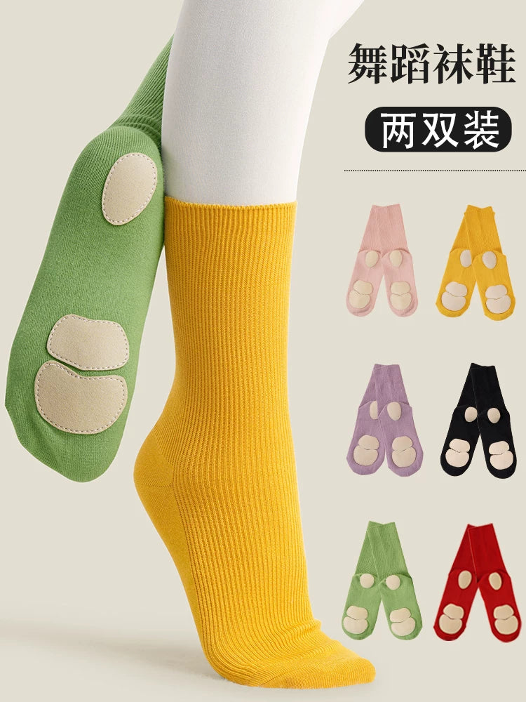 Kids & Adult Non-Slip Dance Socks with Sole for Modern Dance Practice