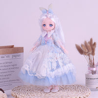 BJD Doll with Lolita Dress Outfit Set, 30cm Princess Toy for Girls