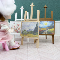 1:12 Dollhouse Miniature Easel with Painting Model for BJD Scene Props