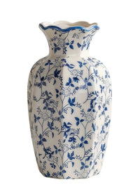 New Chinese Style Blue and White Ceramic Vase for Hydroponic Flowers and Arrangements, Living Room Entrance Decor