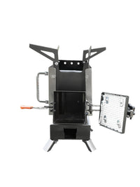 Kelefa Outdoor Stainless Steel Rocket Stove Portable Camping Wood Burning Stove for Cooking and Tea