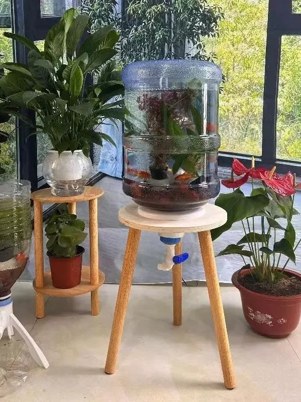 Water Bottle Aquarium Kit for Home and Office, Small Ecological Fish Tank with Stand and Faucet
