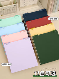 Flip-Top Detachable Grid/Lined/Blank Notebook Set for Students, 120 Pages, Vintage Colors