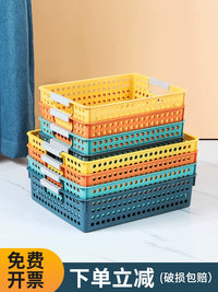 Stackable Plastic Desktop Storage Bins for Snacks, Toys, and Office Supplies
