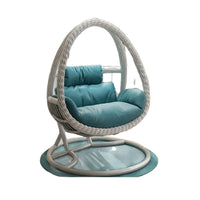 Indoor Outdoor Wicker Rattan Swing Chair Double Single Egg Chair with Stand for Patio Balcony Garden