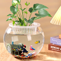 Large Thickened Spherical Glass Fish Tank for Goldfish, Turtles, and Hydroponic Plants