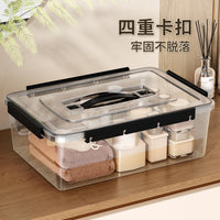 Clear Stackable Storage Box with Lid and Handle, Moisture-Proof Organizer for Refrigerator and Home