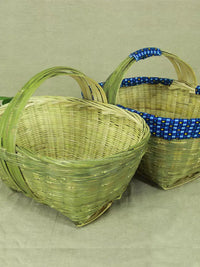 Handmade Bamboo Baskets for Storage, Hanging, Gifts, Eggs, Fruit, and Weddings - Portable Woven Bamboo Crafts