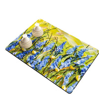 Floral Diatomaceous Earth Dish Drying Mat for Kitchen Countertops