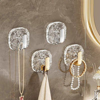 Luxury Glacier Self-Adhesive Hooks for Bathroom and Kitchen - No-Drill Wall Mount Coat and Hat Hangers