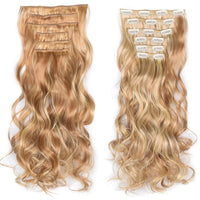 Clip-In Wavy Hair Extensions - 6 Piece Set with 16 Clips