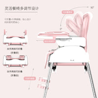 Foldable Portable Baby High Chair with Toy Rack for Infants and Toddlers, Adjustable Feeding Seat