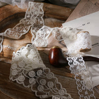 Lace Embroidery Floral Ribbon Trim for DIY Crafts, Wedding Decor, Gift Wrapping, and Hair Accessories