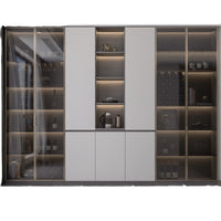 Small Apartment Bedroom Furniture Integrated Wardrobe Simple All-Aluminum Home Assembly Double Door Aluminum Alloy Wardrobe