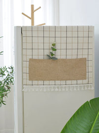 Japanese Style Refrigerator Dust Cover with Storage Pockets, Nordic Design Washing Machine Top Cover