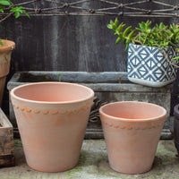 Korean Style Terracotta Planter with Wavy Rim for Outdoor Plants