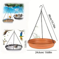 Outdoor Garden Hanging Bird Feeder Resin Bird Bath Tray for Wild Birds