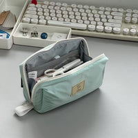 Mint Green Large Capacity Pencil Case for Middle and High School Students, Multi-functional Stationery Organizer with Multiple Compartments