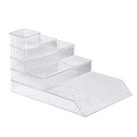 Stackable Clear Drawer Organizer for Cosmetics, Stationery, and Kitchen Tools