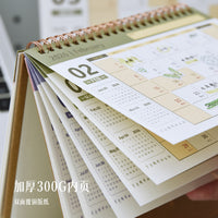 2026 Year of the Horse Wooden Desk Calendar with Pen Holder for Office & Home