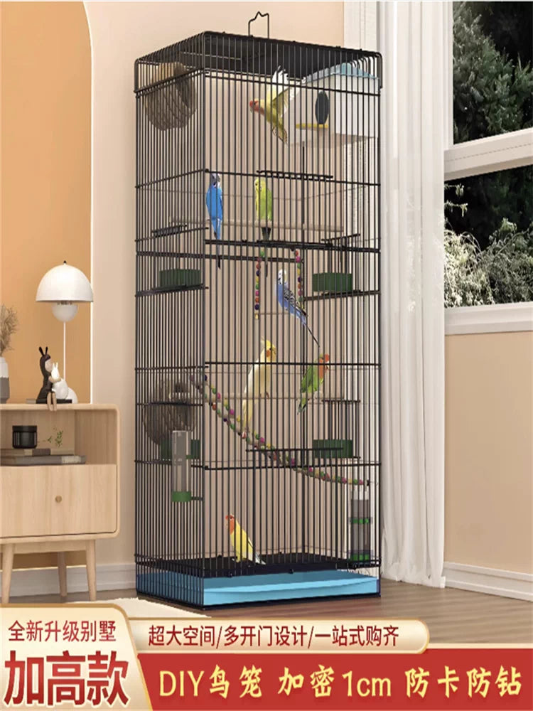2026 New Large Luxury Breeding Bird Cage for Parakeets and Cockatiels, Ecological Villa Design