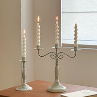 Vintage European Wrought Iron Candelabra for Table Decor