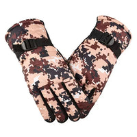 Men's Camouflage Cotton Half-Finger Gloves Winter Outdoor Cycling Warm Touchscreen Ski Gloves