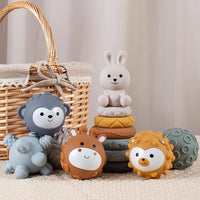 Baby Sensory Stacking Toys - Soft Rubber Blocks, Rainbow Tower, and Textured Balls for Early Education