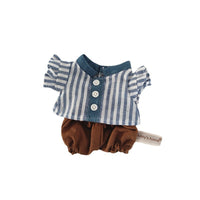 20cm Cotton Doll Clothes Set - Striped Shirt, Shorts, Maid Dress, Apron, Headband